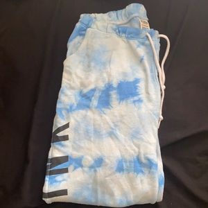 PINK Capri tie dye sweatpants